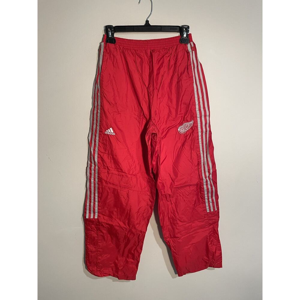 VTG Adidas Team Coolest Kids NHL‎ Detroit Red Wings Tearaway Pants Youth L 14-16